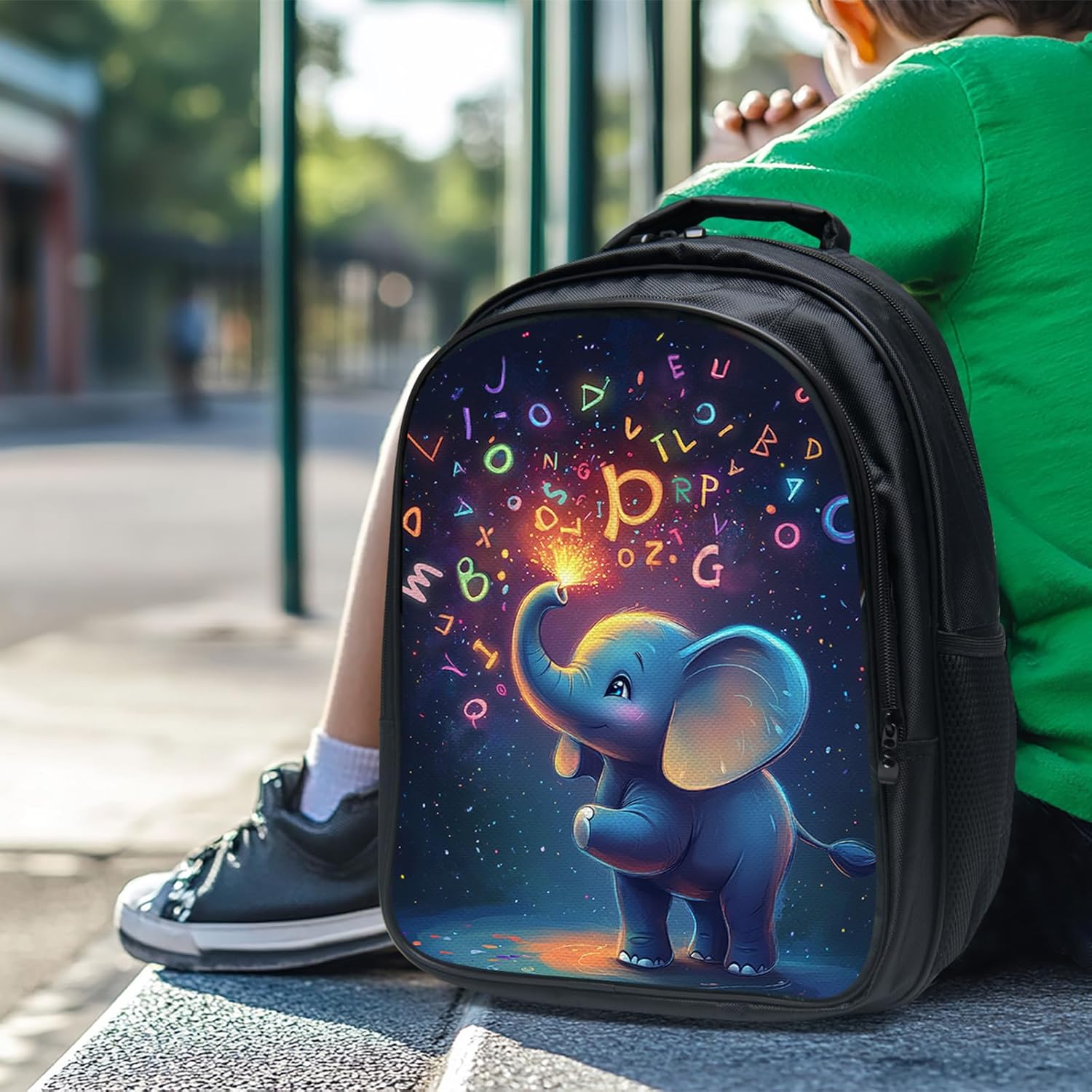 Elephant Backpack for Kids Girls Boys School Bag Cute Backpacks With Lunch Pack Pencil Case 3pcs Children Bookbag Set - Image 2