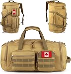 Tactical Gym Bag for Men，50L Large 3 in 1 Sports Duffle Bag with Shoes Compartment for Travel,Water Resistant Travel Backpack Weekender Overnight Bag with Wet Pocket for Women