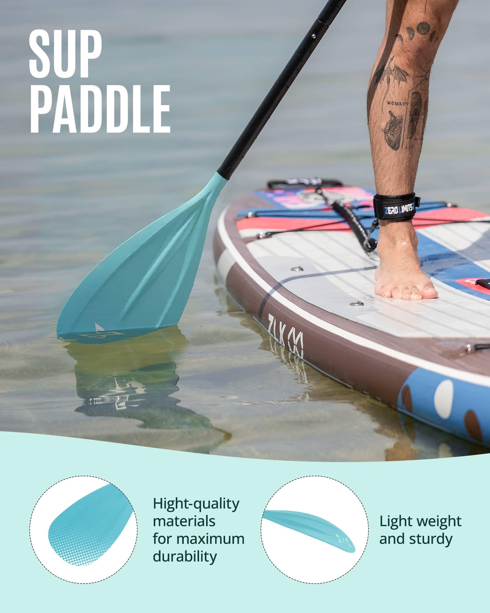 Pagaie Paddle Sup Réglable 3/4 Pièces Aluminium Fibre de Verre, Pagaie Simple Double Convertible Kayak, Léger Flottant pour Stand Up Paddle Gonflable