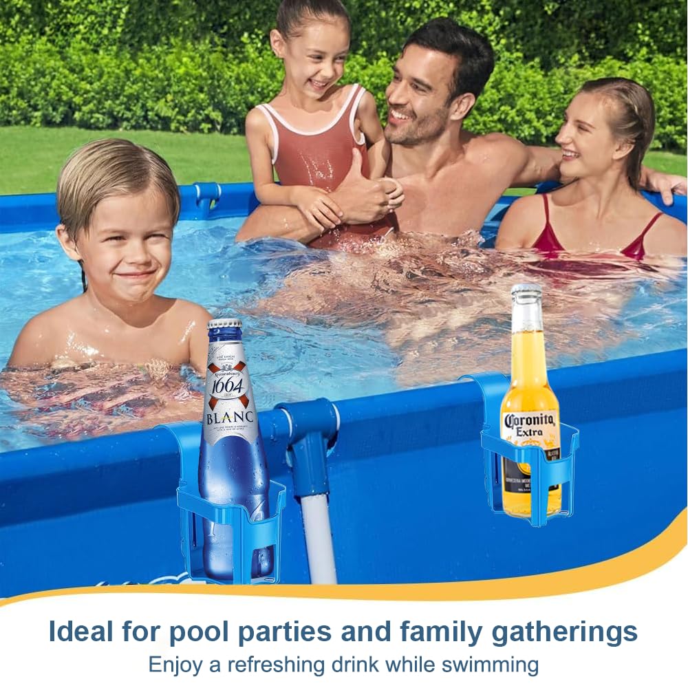 2 Stück Pool Getränkehalter, Getränkehalter Poolrand Multifunktionaler Poolzubehör Kunststoff Getränkehalter Poolrand Pool Getränkehalter Bier für die meisten Schwimmbäder