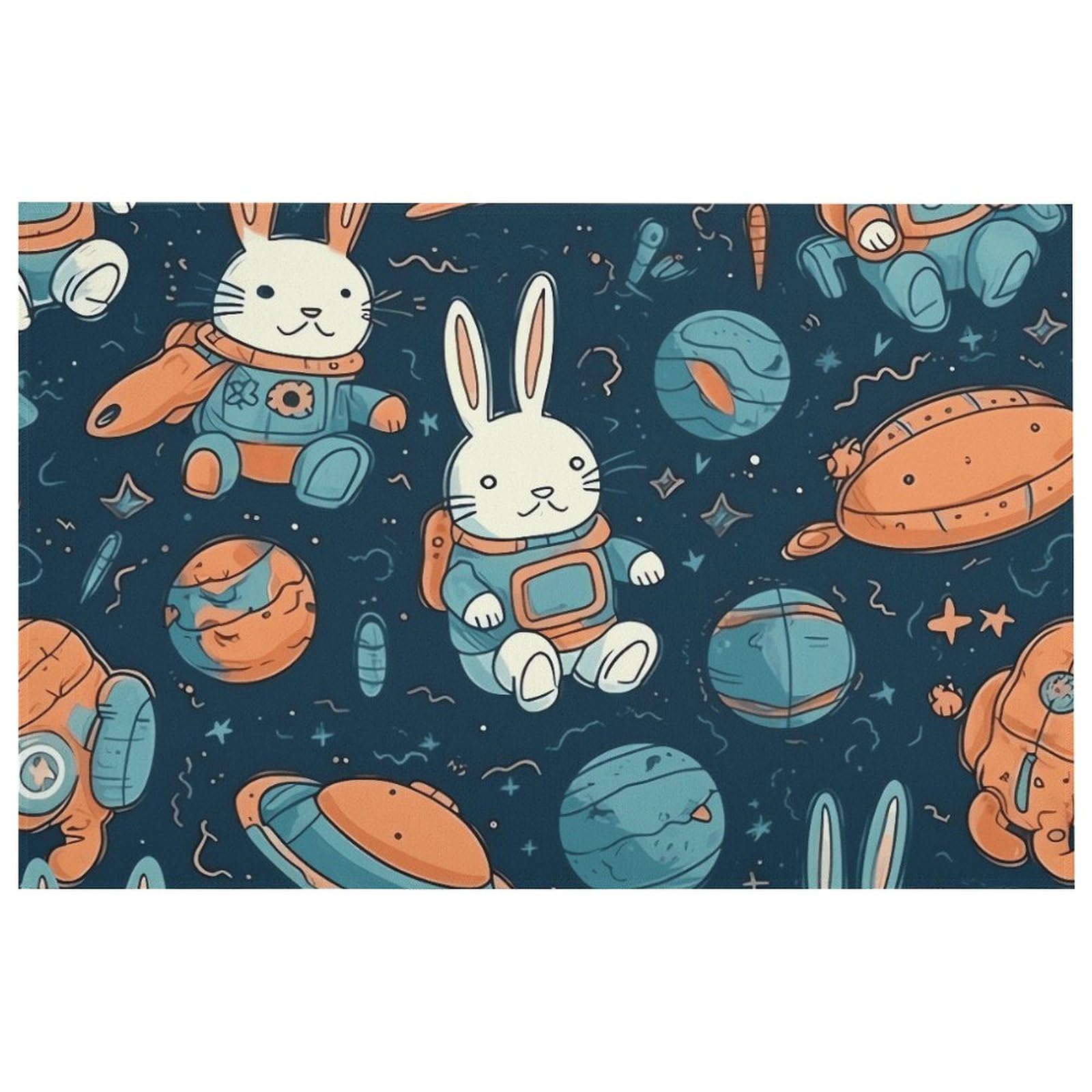 Tapis de porte d'entrée motif lapin et espace pour une maison propre et accueillante