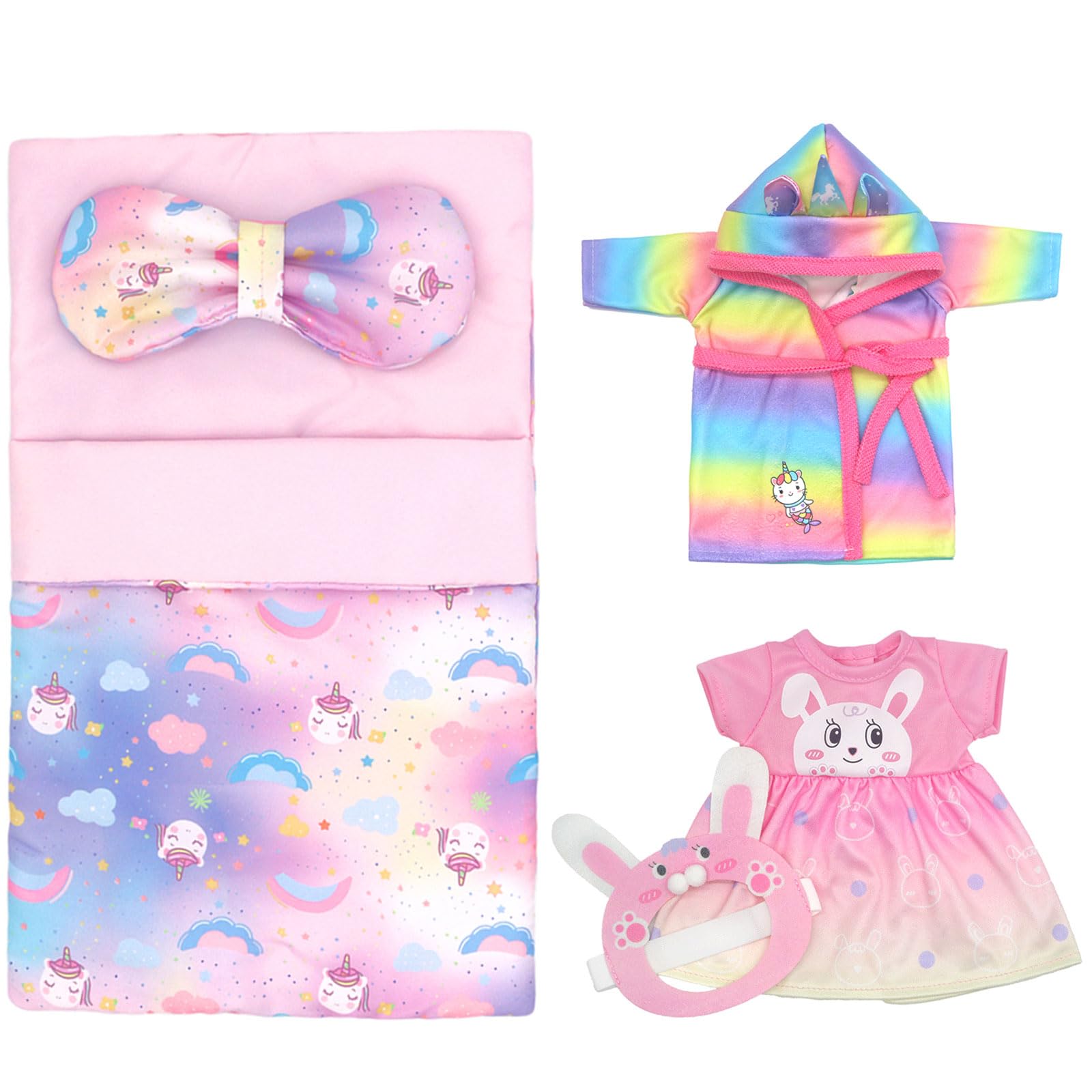 Doll Clothes Dress for 10-14 Inch 30-36cm Baby Dolls, 3-pack Soft Outfits (Not Include Doll)