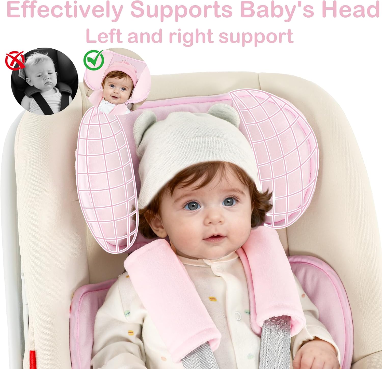 Hooyax Baby Car Seat Cover and Infant Car Seat Insert with Ultra-Thick Head Support