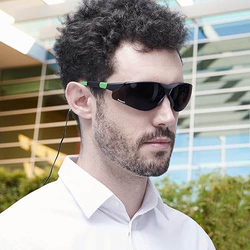 Miniatura 3 de ProtectX Anteojos de seguridad clásicos, lentes antivaho resistentes a los arañazos, gafas protectoras para el trabajo, interiorexterior, ANSI Z87.1