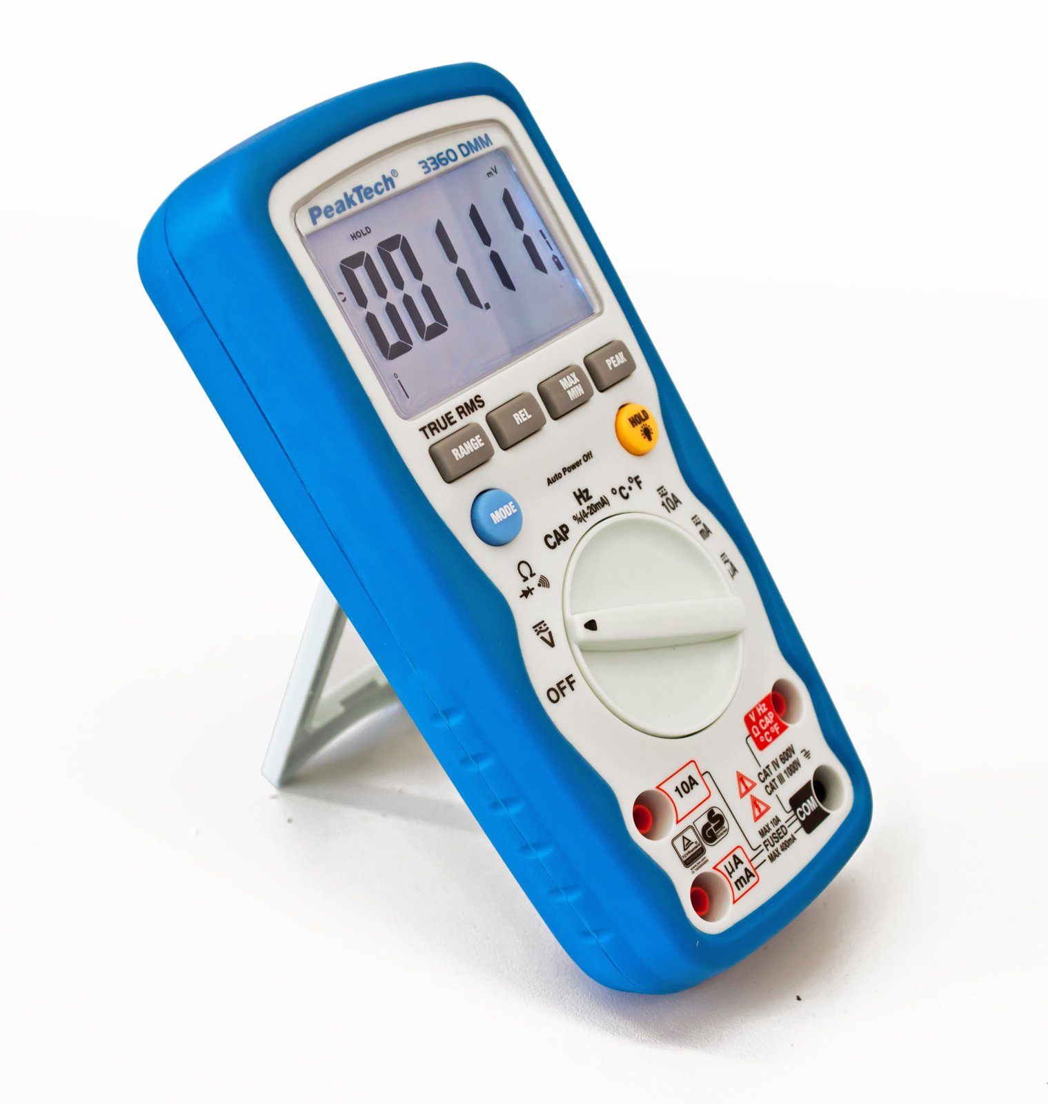 PeakTech P 3360 3360 – True RMS Digital Multimeter & Peak Tech P 8200 – Messzubehör Set für Digital Multimeter, Elektronik Sortiment mit Prüfkabel, Laborleitungen, Messleitungen, Krokodilklemmen