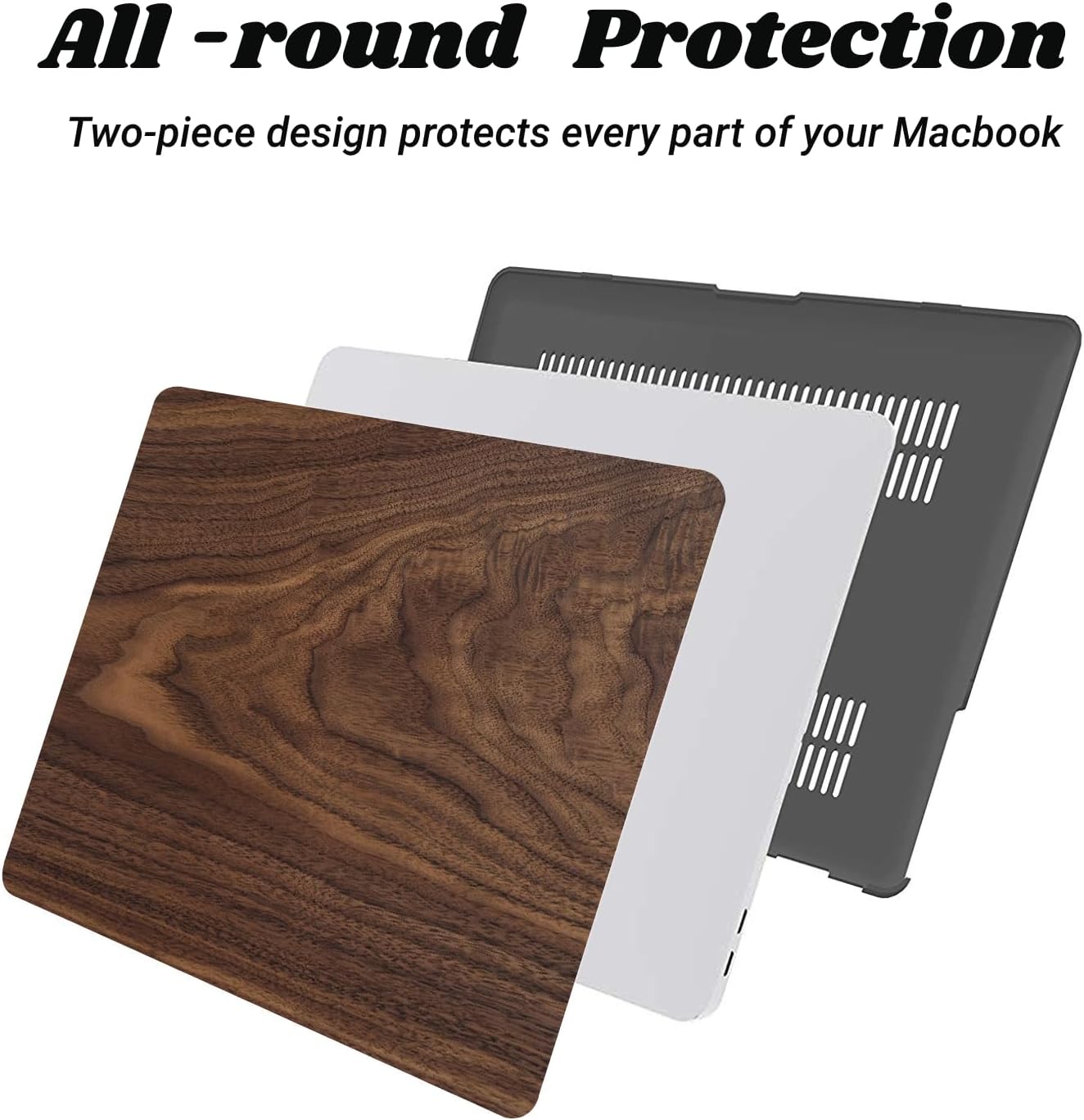 Hard Case Compatible with MacBook Pro 13 inch Case 2012 2011 2010 2009 2008 Release A1278 with CD-ROM, Plastic Laptop Case Hard Shell Cover for Old Version Pro 13", Brown Wood Grain