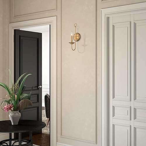 Miniatura 5 de Livex Lighting Aplique de pared de acero 42681-07 para decoración del hogar elegante decoración de pared, 1 lámpara con acabado de bronce