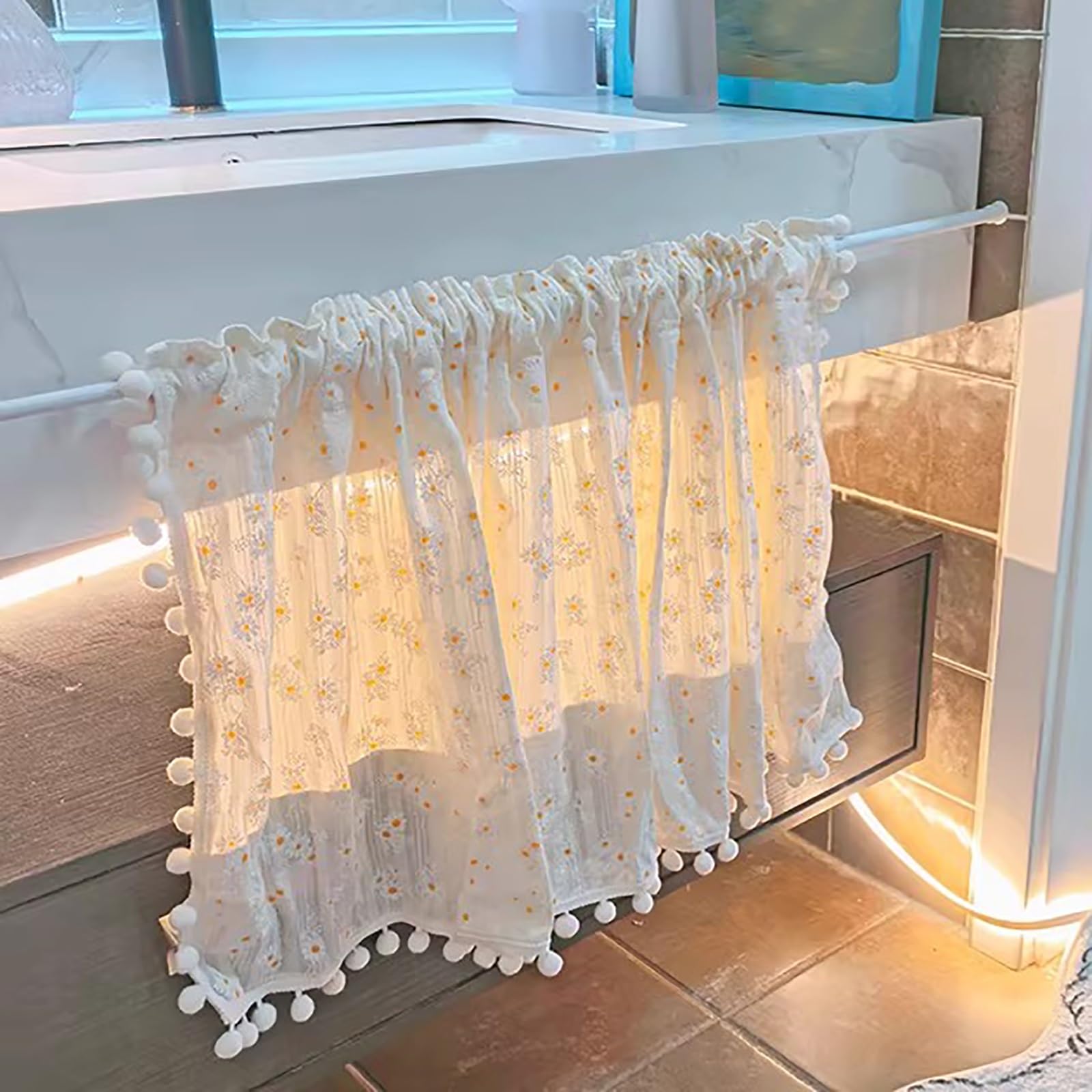 Rideau demi-hauteur en coton et lin 140x80 cm Slish Home Decor