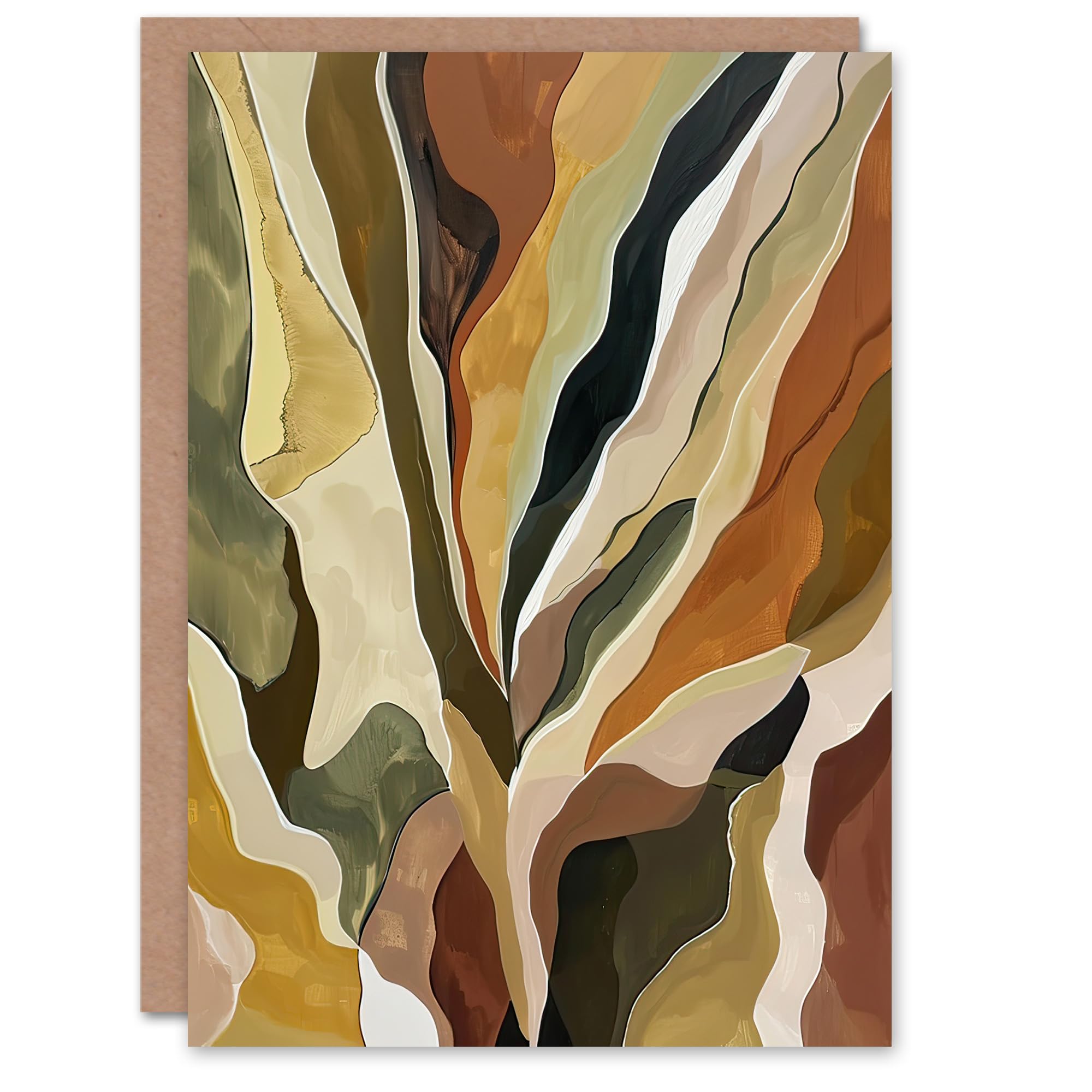 Artery8 Greeting Card Abstract Earth Tone Artwork Geology Rock Muddy Blank For Him Or Her Art Birthday Card