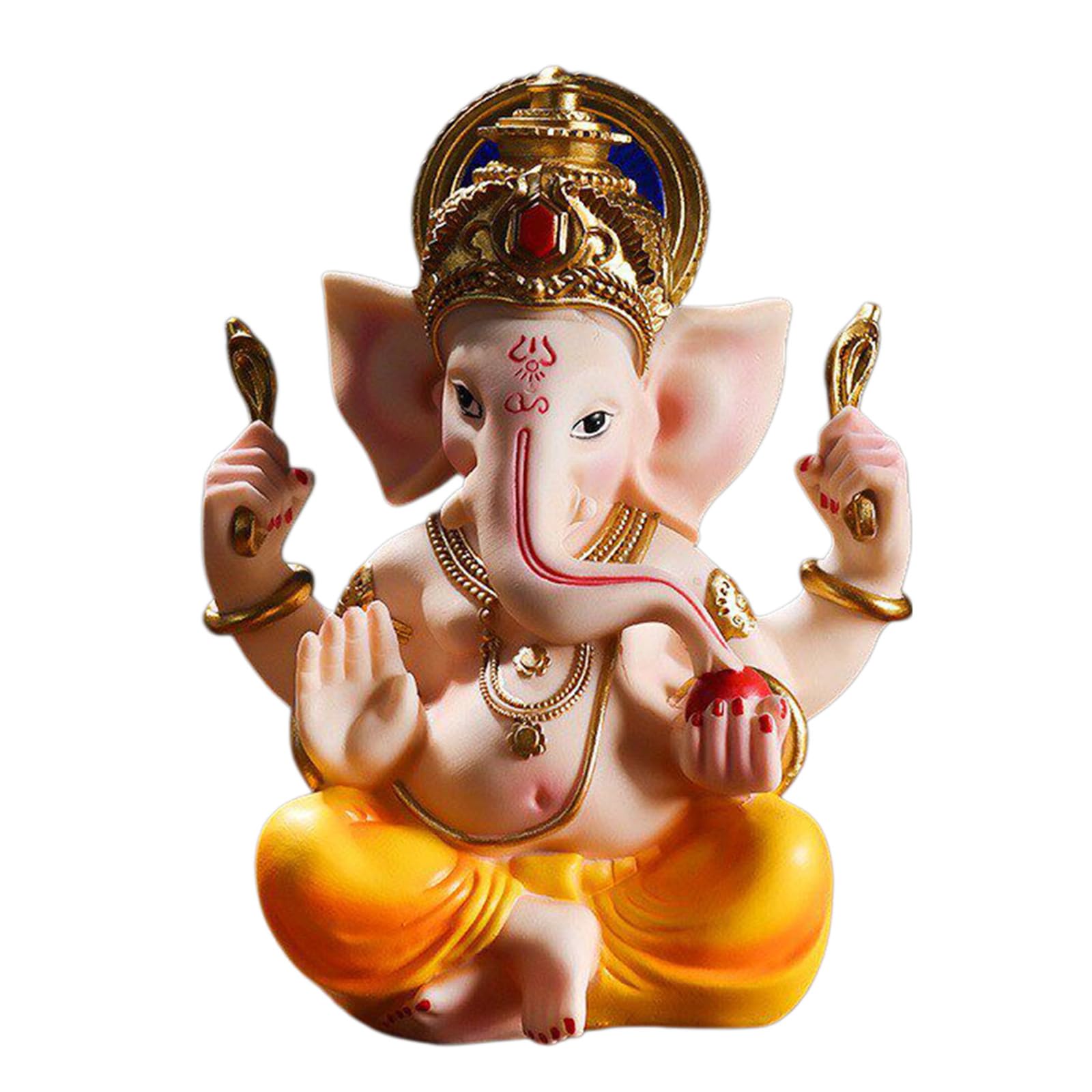 YXCQHZM Indian God Lord Ganesha Statue - Hindu Elephant Statue - for Home Temple Mandir Meditation Yoga Room Decor