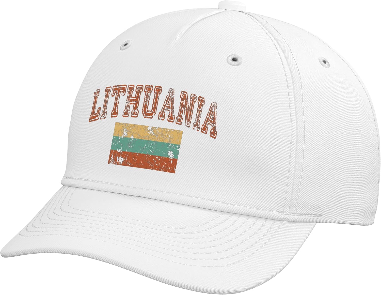 Vintage Retro Faded Lithuania Flag Lithuanian Pride Adjustable Baseball Hat