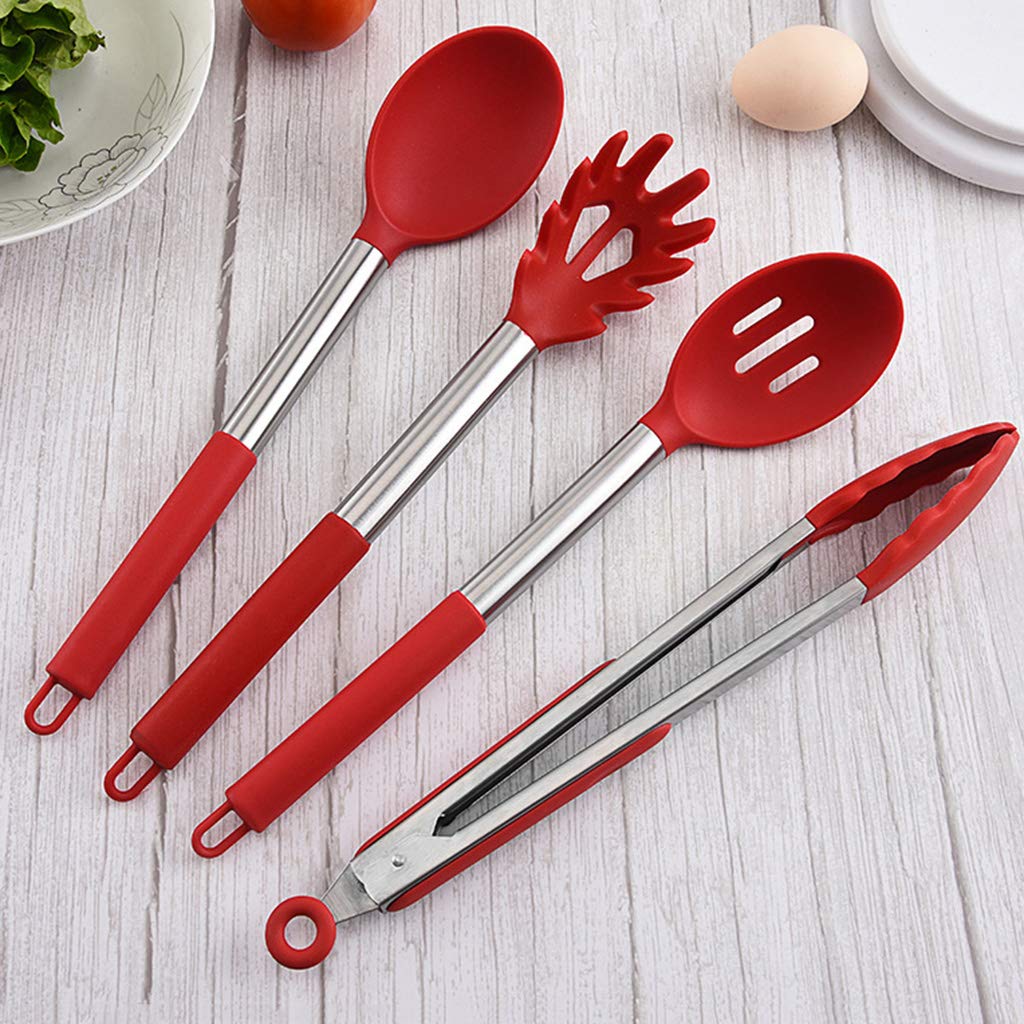 Kochutensilien, Küchenset, Edelstahlgriff, Kochgeschirr, Küchenspatel, Zubehör, Ray-Utensilien-Set