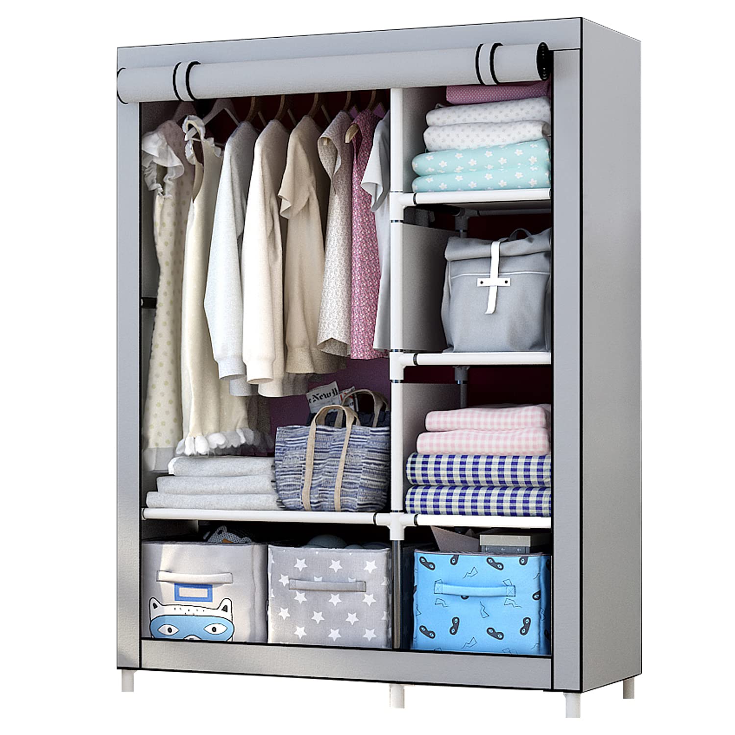 Buy SMILOVII Folding Wardrobe, Portable Canvas Wardrobe Clothes Storage