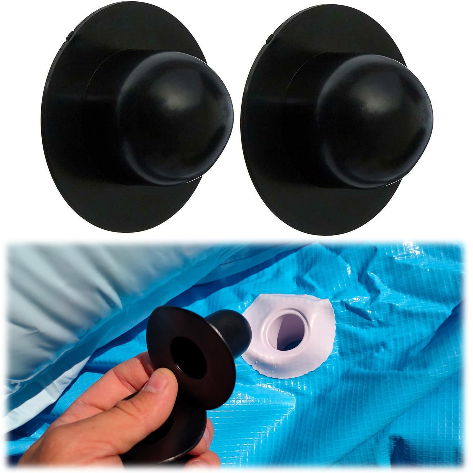 2 Pack Pool Replacement Parts, Swimming Pool Wall Plugs Replacement Parts Pool Stopper Above Ground Swimming Pool Filter Pump Strainer Hole Plug Stopper Compatible with Intex & Bestway (Blue)