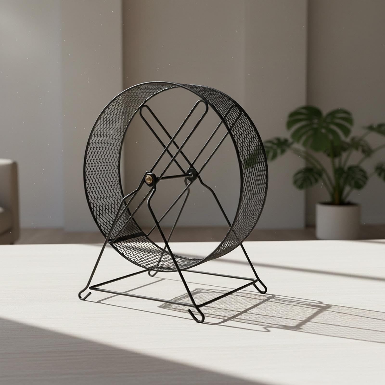 perfk Ruota per Esercizi da Corsa per criceti in Ferro Ruota da Jogging silenziosa per porcellini d'India per ratti gerbilli con Accessori per, 32x19x36,5 cm