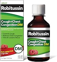 Vista 13 de Robitussin DM para la tos y la congestión del pecho, supresor de la tos y expectorante, sabor a frambuesa, botella de 8 onzas líquidas