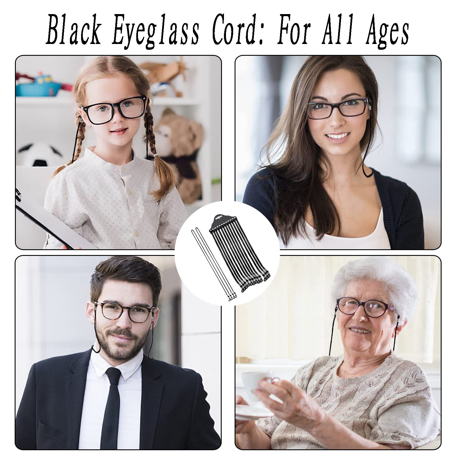 12 Catene Per Occhiali Antiscivolo - Lacci Regolabili Per Occhiali Da Sole E Vista - Foto 3