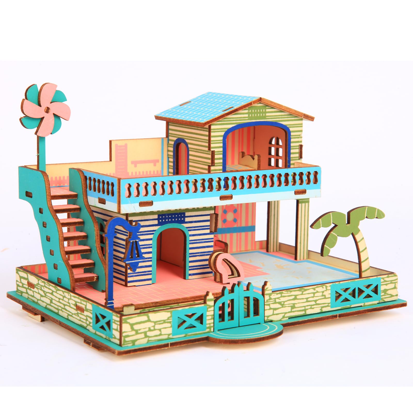 Amazon.com: 3D Wooden Puzzle,[Seaside Villa],57Pieces,3D