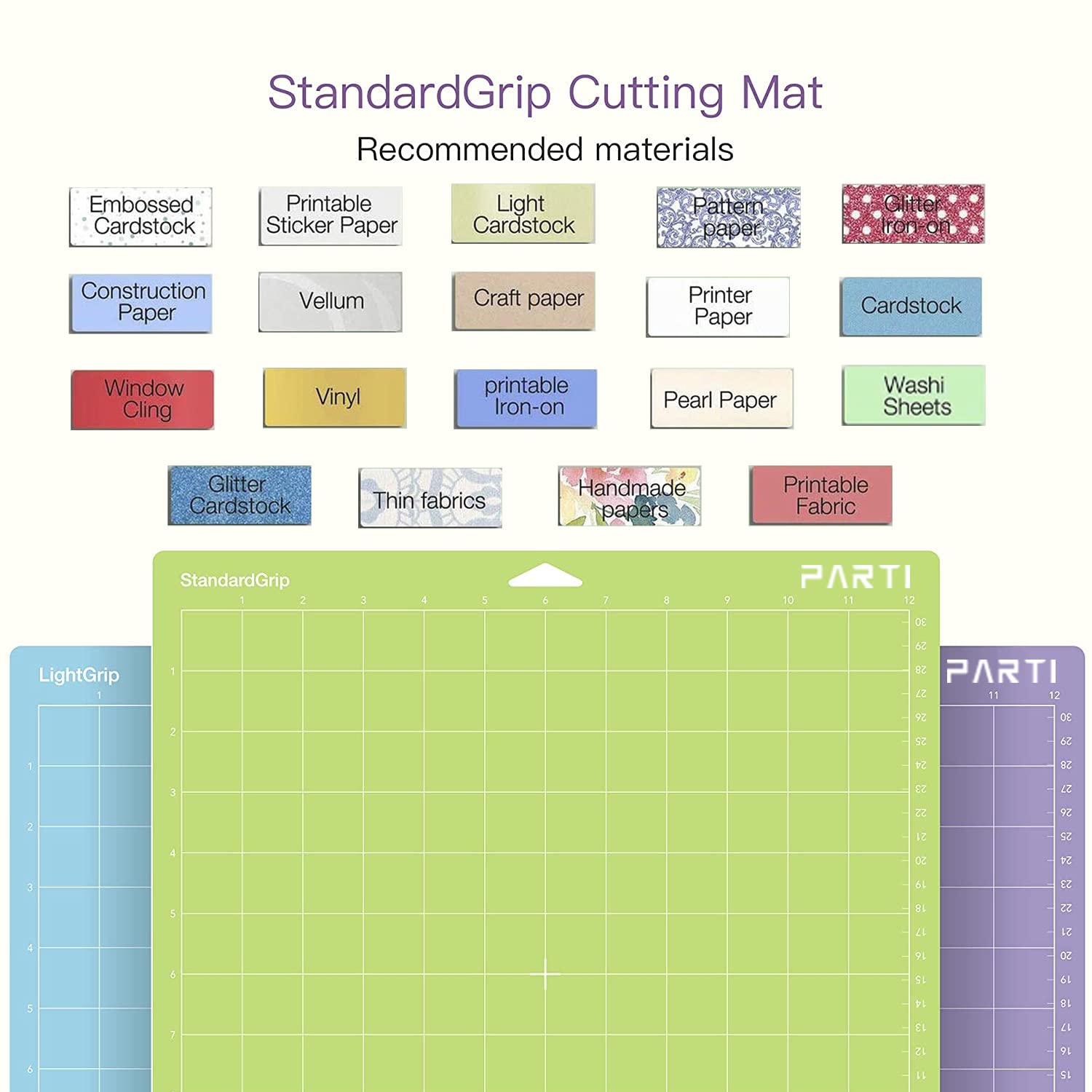 Tappetino da Taglio per Cricut Maker 3/Explore Air 2/3, Silhouette Cameo 4/3/2/1 - Autoadesivo (30,5x30,5 cm) - 4 Pezzi