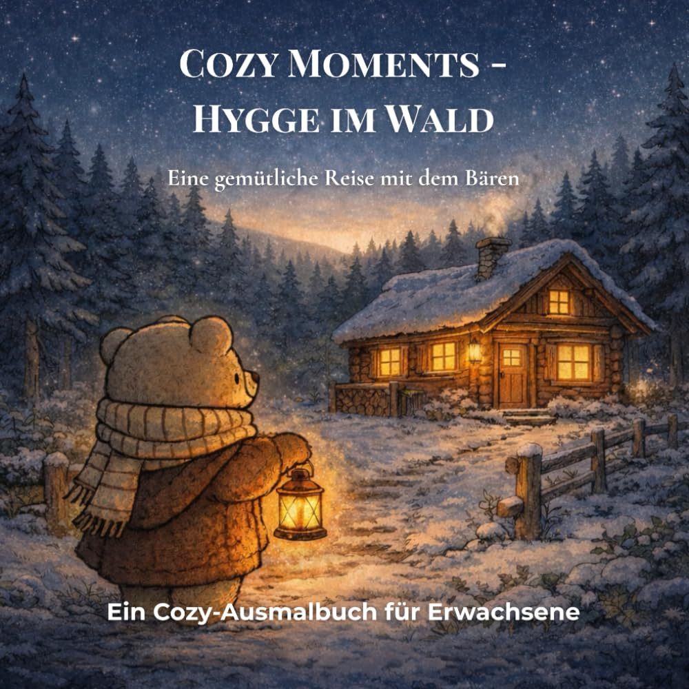 Hygge im Wald - Ein Cozy-Hygge Ausmalbuch für Erwachsene: Cozy Hygge – Eine gemütliche Zugreise mit dem Bären zur Waldhütte (Cozy-Hygge Moments)