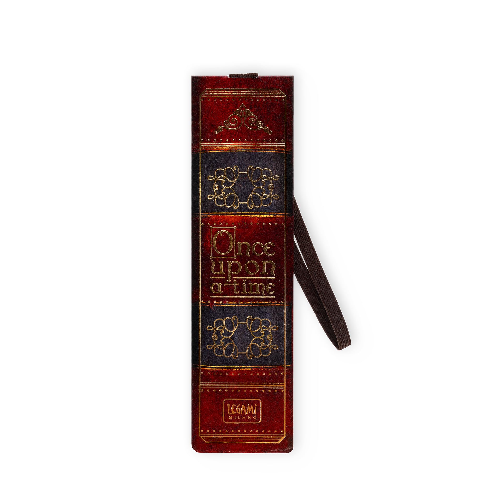 Legami Weiß - Bookmark With Elastic Band, Fsc Certified Paper, Vintage Book Theme, Holds Sengo And Book Closed, 4.7 X 17.5 Cm