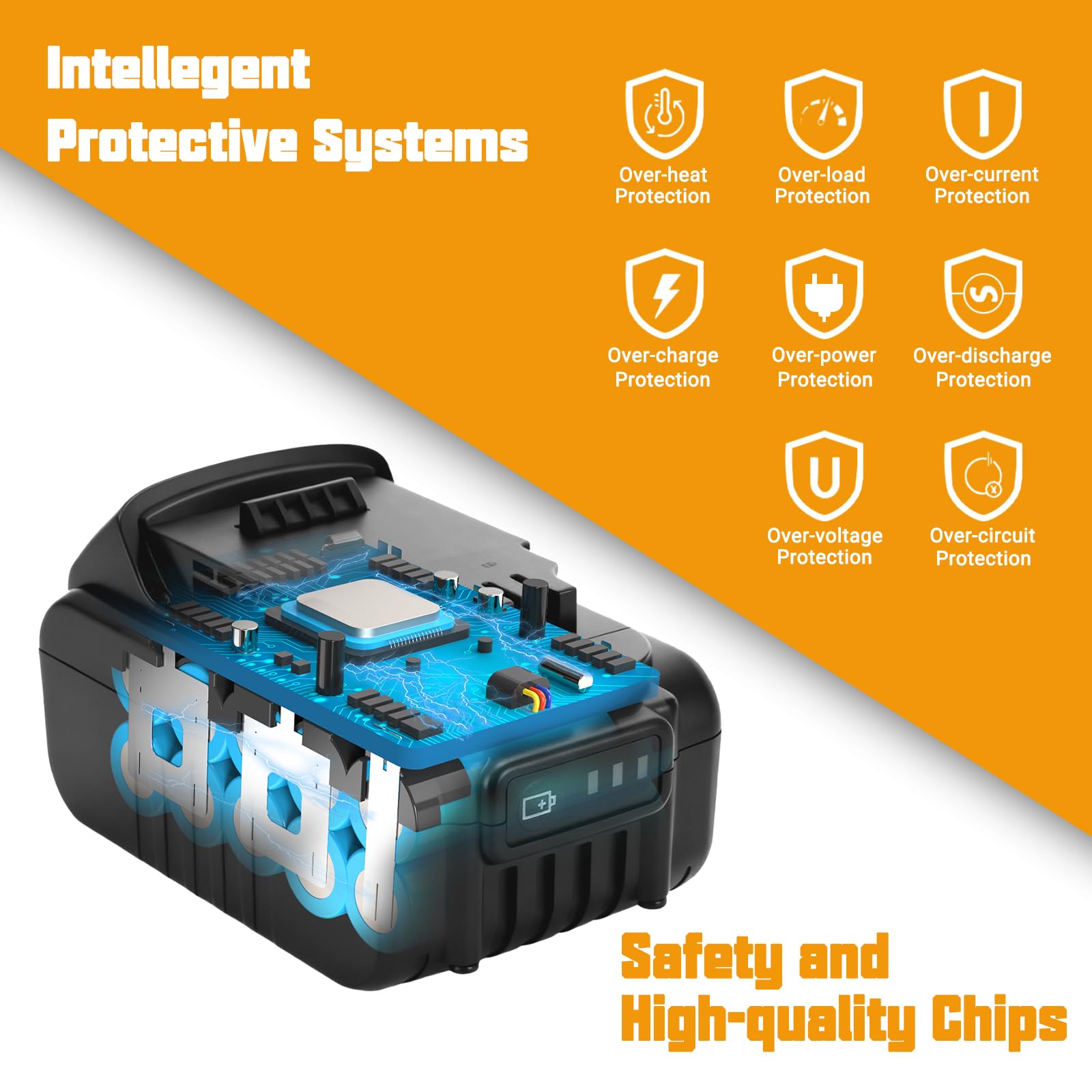Batería de repuesto de iones de litio de 14,4 V 4000 mAh con mayor seguridad y mayor duración – Dewalt DCB140, DCB141, DCB142, DCR017, DCD730, DCR020, DCR027, DCV582, para Dewalt XR 14,4 V Series