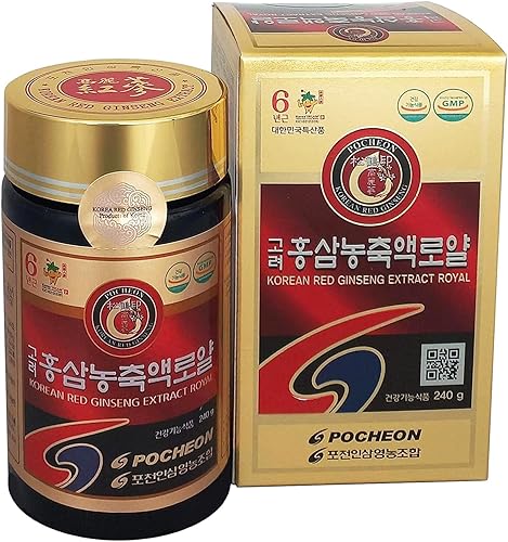 Pocheon 240g (8.5oz), 100% puro coreano 6 años raíz Panax extracto de ginseng rojo real, 70% estado sólido, saponina, apoyo inmunológico natural