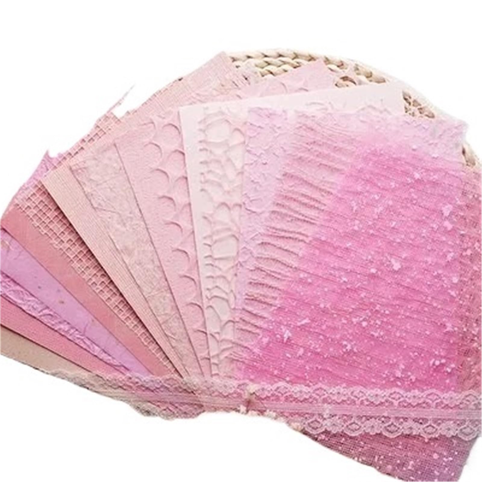 15 Stück Vintage-Stil Spezialpapier Gaze Gemischtes Scrapbooking-Papier Dekorieren Zubehör DIY Junk Journal Handwerk Collage Kunst Für DIY handwerk(Pink)