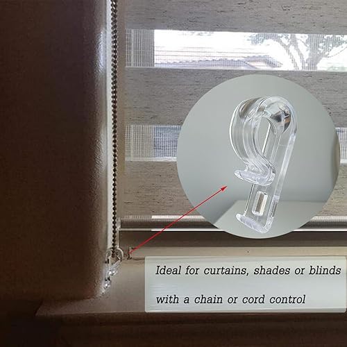 Miniatura 3 de Gancho de fijación con clip en P para cadena de cuentas para persianas enrollables, juego de 8 (tornillos incluidos)