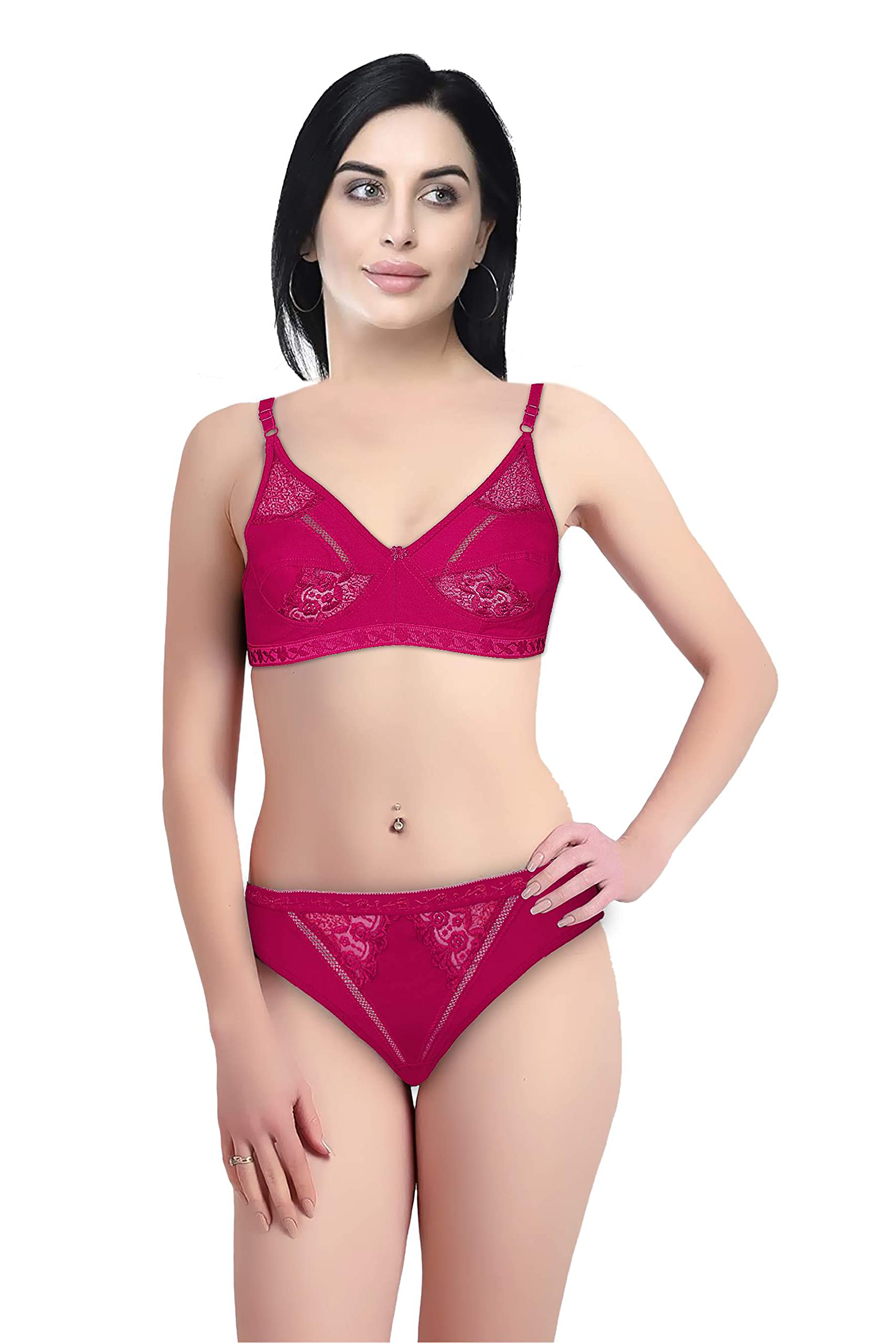 safersky Women's Soft Cotton Bra Panty Set for Women Cotton Stretch Non-Padded Non-Wired Bra Panty Set Best Lingerie Set daily use Bra Panty Set Combo Cotton Net Lingerie Set for Women and Girl's Soft Original Cotton Bra And Bikini Set Every Day Comfort with Multi Color and Wide rang of Size-picture-17