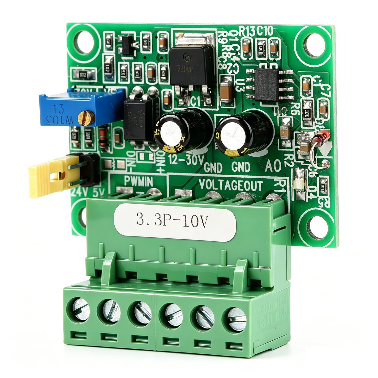 Convertitore da Segnale Pwm A Tensione, Tensione di Uscita Analogica 0-10V 0-100% 1-3Khz Ingresso Segnale Pwm, Modulo PLC Digitale-Analogico D/A, per Il Controllo Della Velocità Del Motore