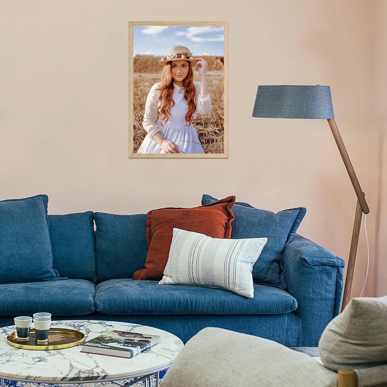 Marco de fotos de 30 x 40 cm, marco de madera con paspartú para DIN A4, 21 x 30 cm, para colgar fotos, carteles, collages modernos de roble fotográfico, juego de 3 unidades