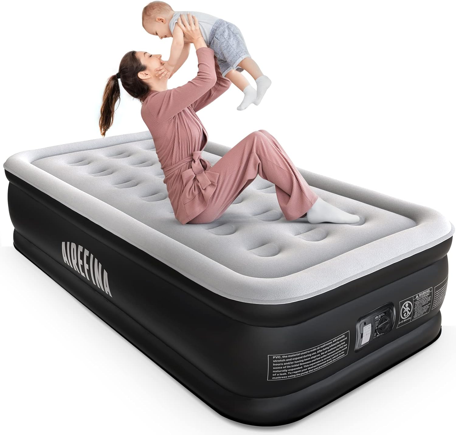 Airefina Twin Size Air Mattress, Self Inflation Air Bed