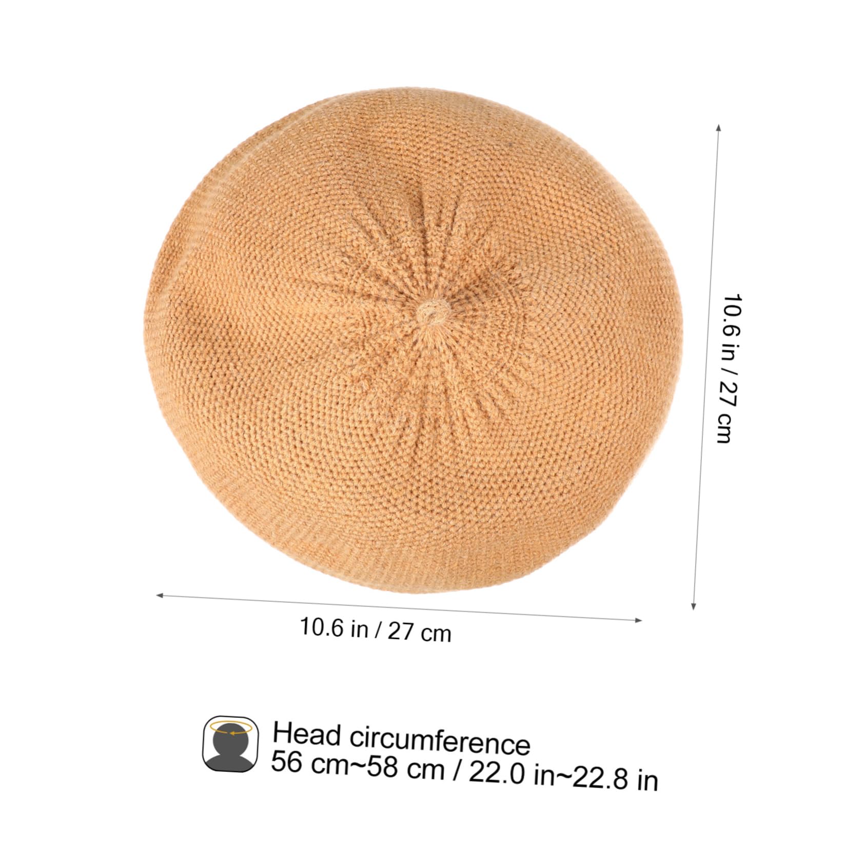 Beavorty 2pcs Knitted Beret Hats for Women Breathable French Style Beret Hat Outdoor Sun Brim