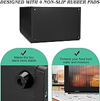 Vista 4 de Joyvilla Caja de Pan de Doble Capa de Bambú para Encimera de Cocina, Contenedor de Almacenamiento de Pan, Caja de Pan Negra con Ventana, de Gran