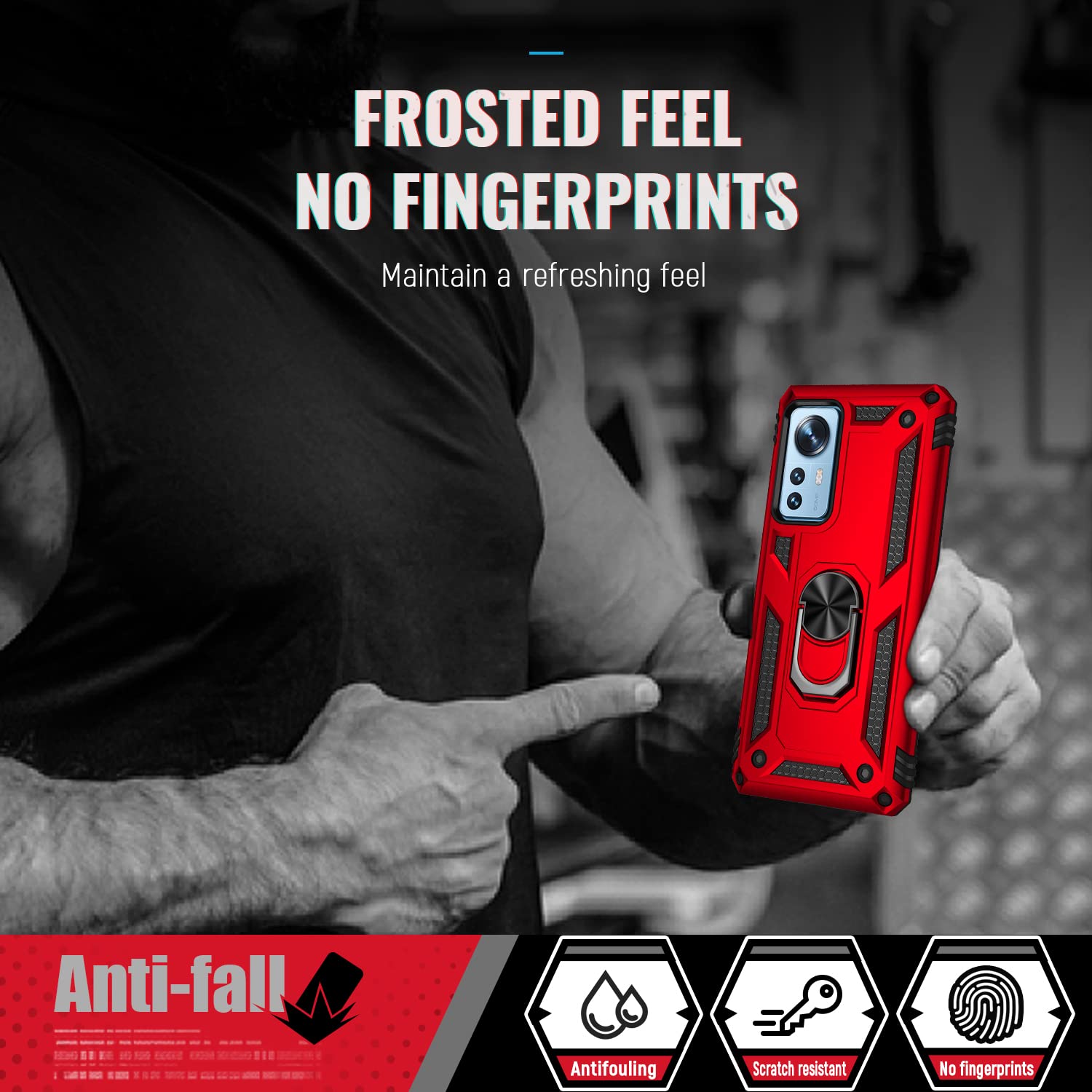 Coque Xiaomi 12t Housse Avec Anneau Support Yarxiawin - Silicone, Anti-choc, 360° Rotatif Xiaomi 12t Pro