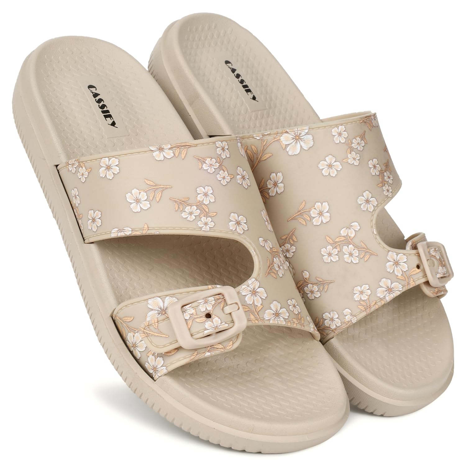 CASSIEY Women’s Slides with Double Adjustable Buckle Straps| Lightweight & Comfortable| Waterproof Slide for Indoor/Outdoor Daily Walking #8883-29-image-46