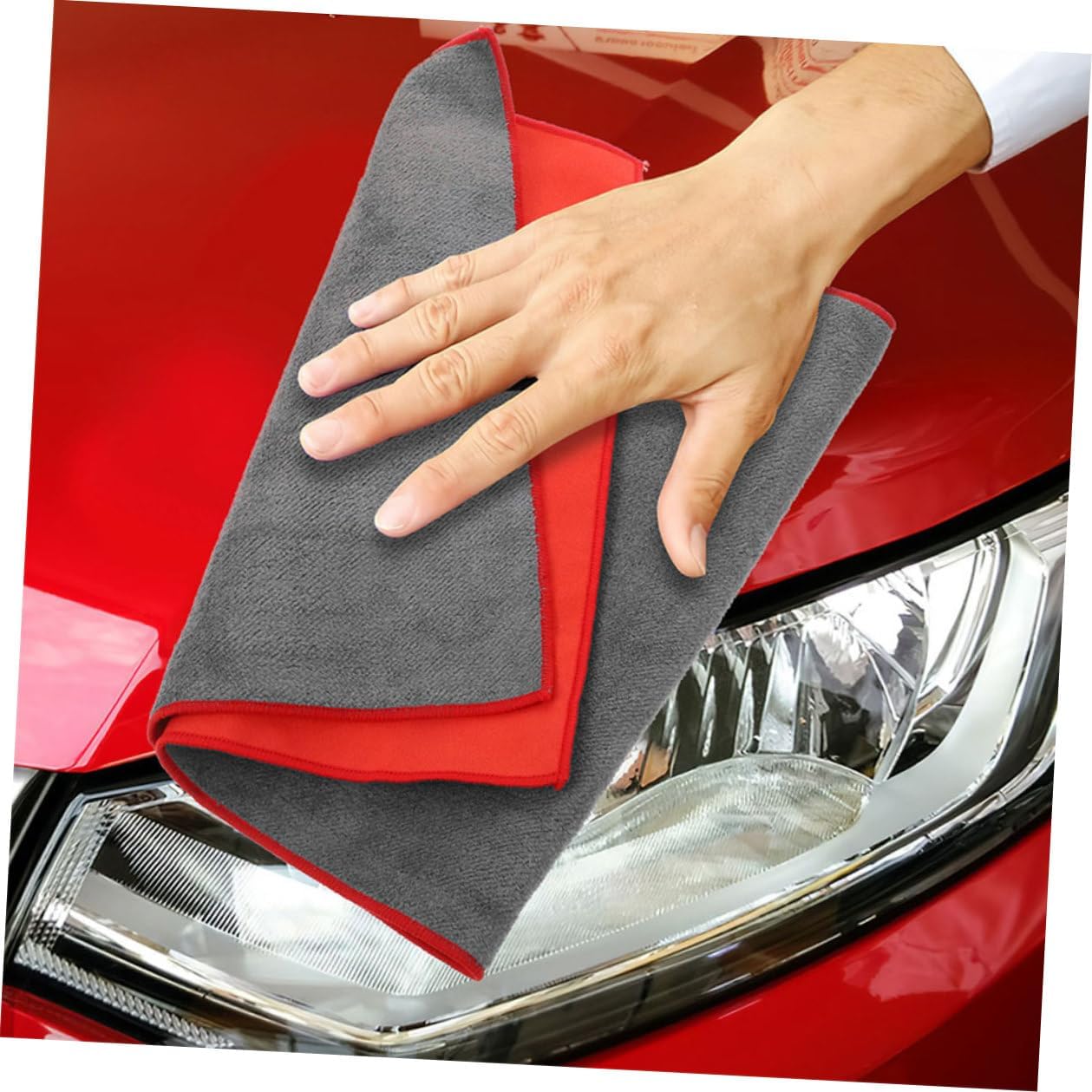 Abaodam 5pcs Car Drying Towels Super Absorbent Reusable Auto Wash Cloths Microfiber Suede 60x30cm for Vehicle Exterior Cleaning and Drying