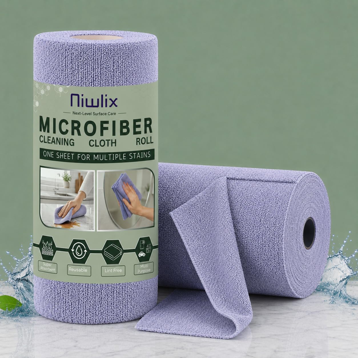 Niwlix Microfiber Cleaning Cloth Roll Kitchen Towel Roll Reusable Kitchen Towel Micro Fiber Cloth for Car Cleaning Clothes Kitchen Cloth for Cleaning | 20 Pack-picture-10