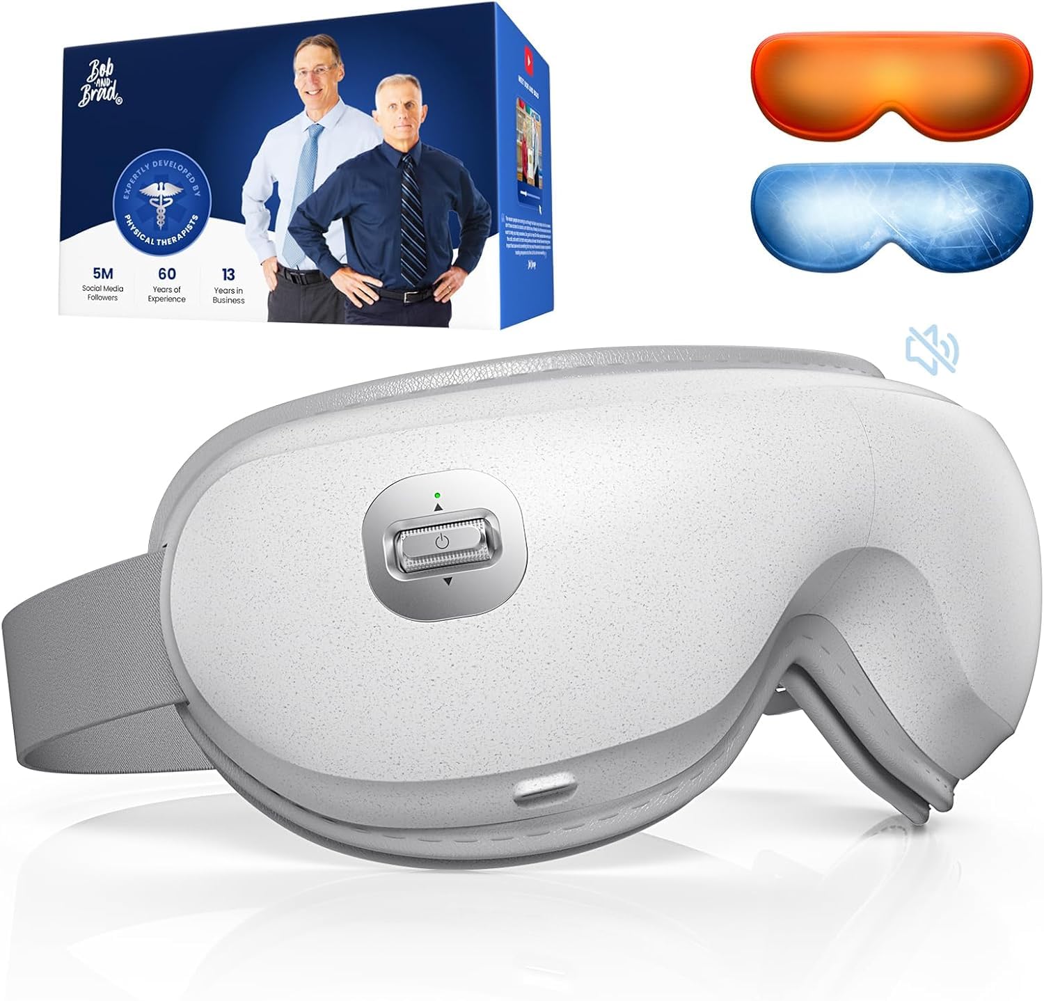Ultra Leises Augenmassagegerät mit Wärme & Kühlgel-Maske, Bob and Brad Zero Pro Beheizte Augenmaske für Schlaf & Migräne-Linderung, 3D Augenmassage für Augenbelastung Entspannungsgeschenk Damen Herren