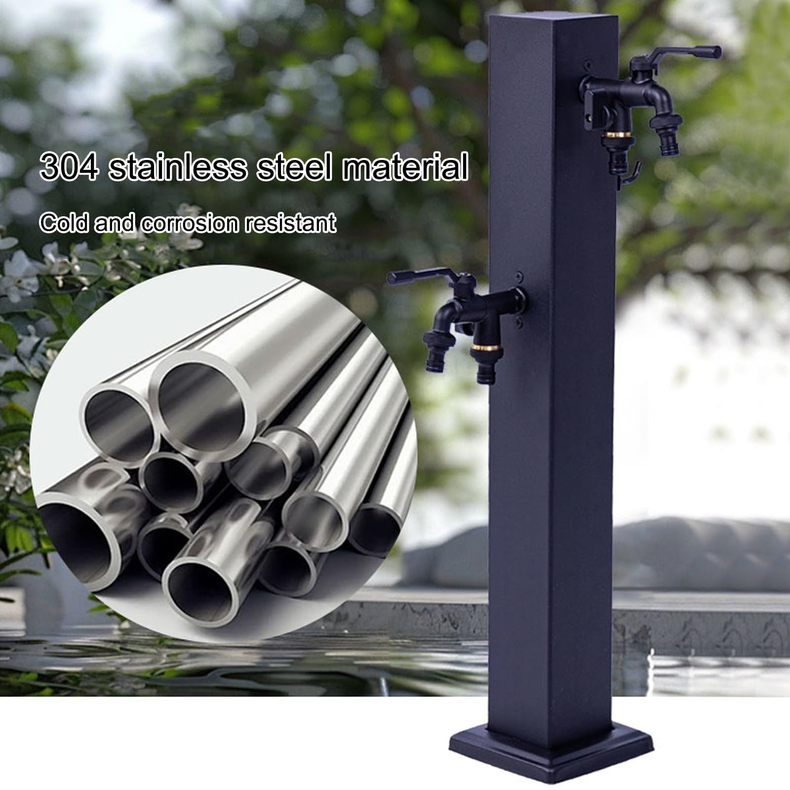 Robinet extérieur en Acier Inoxydable - Robinet de Jardin antigel de 85 cm (33,5 Pouces) - Jet d'irrigation Goutte à Goutte en résine résistante aux intempéries - 65 cm (25,6 Pouces), Robust