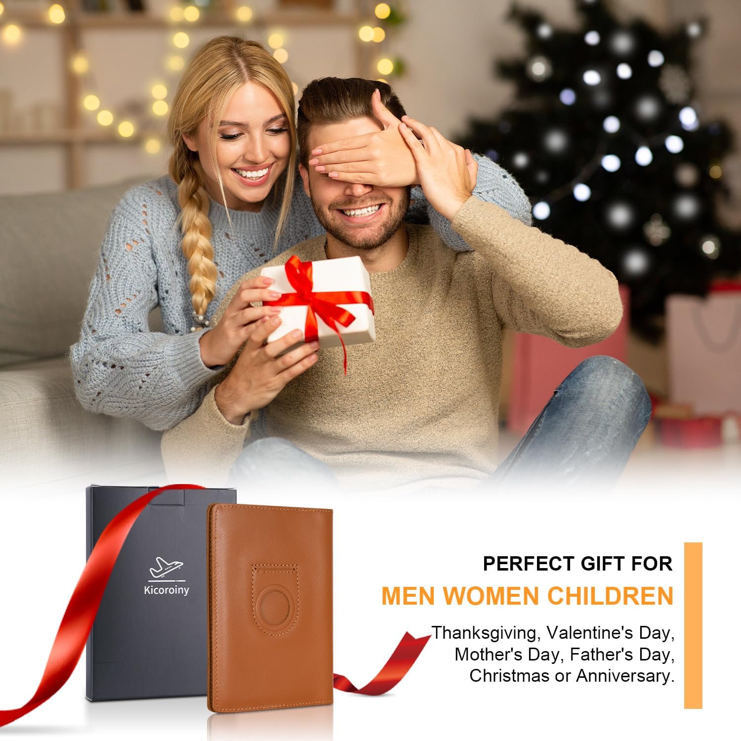 Full Grain Leather AirTag Passport Holder Wallet Cover for Men and Women Travel, Passport Holder with AirTag Slot Passport Wallet, Travel Essentials Genuine Leather Passport Cover Gifts (Brown) - Image 7