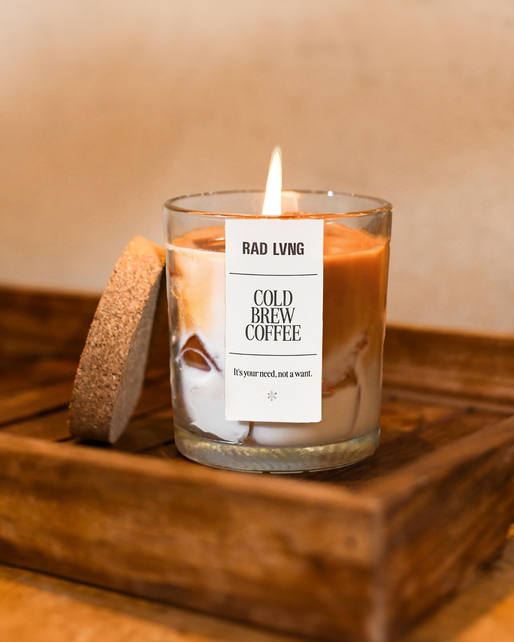 Rad Living Festival Special Cold Brew Coffee Candle | Rich Coffee Scented Soy Wax Candle in Glass Jar | Long-Lasting 60 Hour Burn | Cozy Home Décor Accent & Gift for Festivals & Occasions