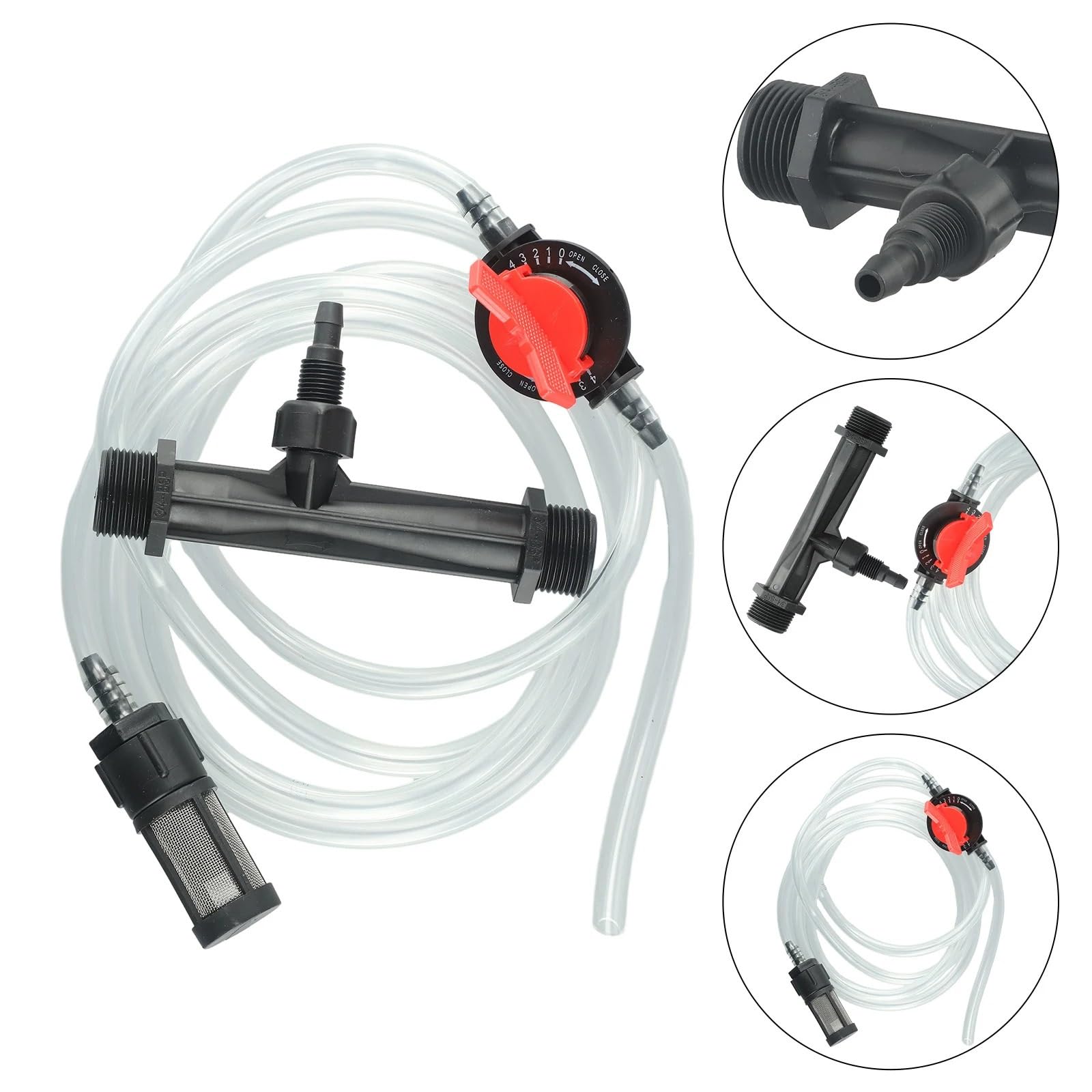 Dispositivo Venturi de inyector de fertilizante for jardín 3/4 con interruptor y juego de tubos de agua for sistemas de riego roscados