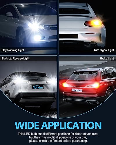 Miniatura 7 de Yorkim Bombilla LED ámbar 1156, alto brillo 300% súper brillante, luces direccionales LED BA15S P21W 7506 1003 1141 para luces intermitentes de