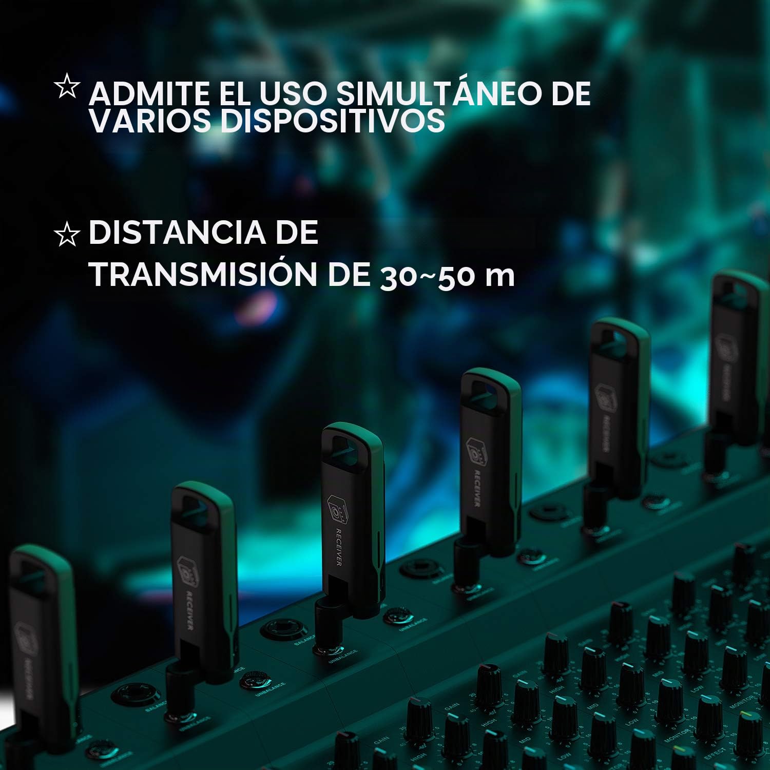 Sistema Inalámbrico de Guitarra, SWIFF Transmisor Inalámbrico de Guitarra Receptor de Baja Latencia Recargable Sistema Inalámbrico de Audio Digital para Guitarra Soporta Múltiples Canales