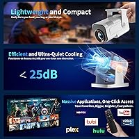 Vista 5 de [Projector 2026 Upgraded] Mini Projector Support 4K 1080P Auto Keystone 270°Rotatable with WiFi 6 and Bluetooth 5.2 Projector Portable Compatibile