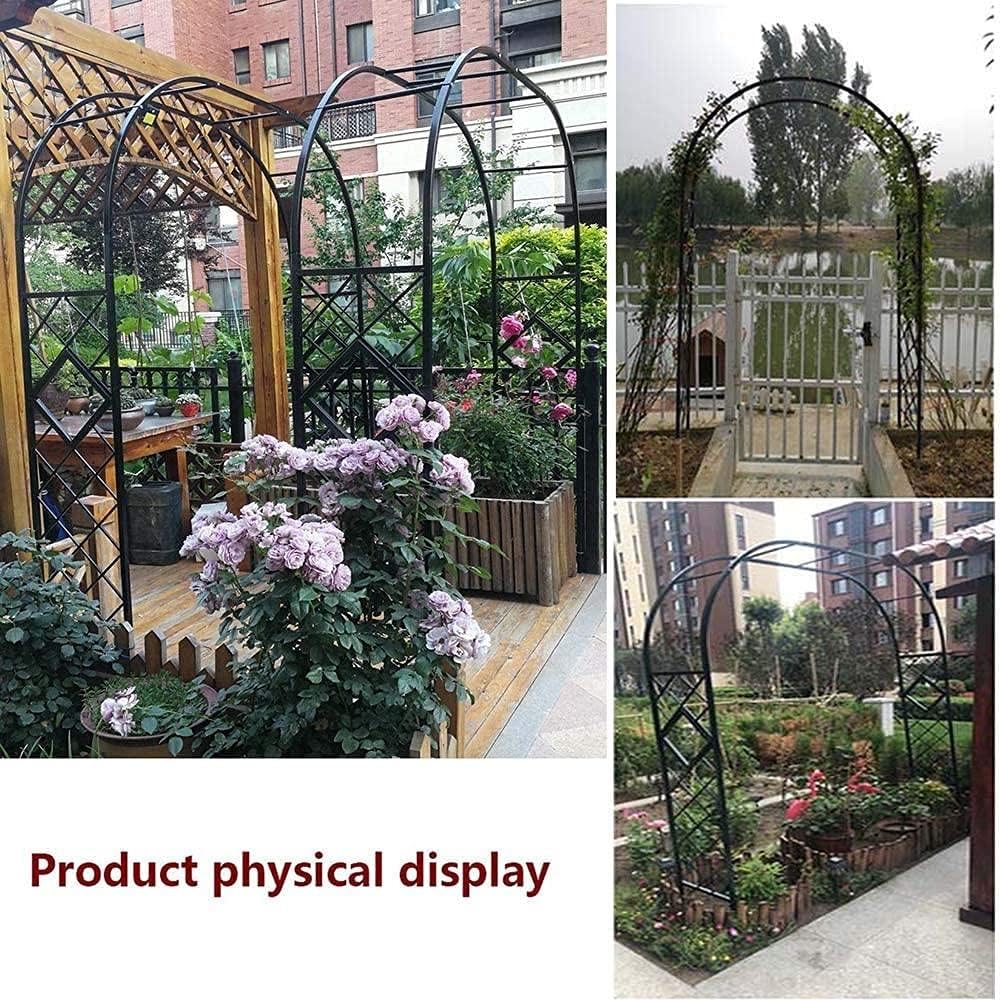 Garden Arbours and Arches, Outdoor Metal Arbor, Arbor Weather Resistant Climbing Plant Lawn Backyard, Metal Garden Arbor Wedding Arch,White-260cm/102in