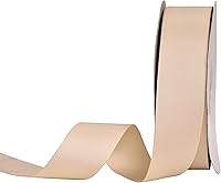 Vista 80 de Rollo de cinta de grogrén sólido YAMA de 5/8 pulgadas - 25 yardas para cintas de envolver regalos, blanco