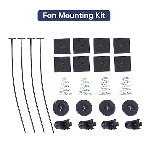 Vista 77 de Kit de montaje de ventilador de refrigeración de radiador eléctrico de 12 pulgadas, ventilador de radiador de alto rendimiento con kit de montaje